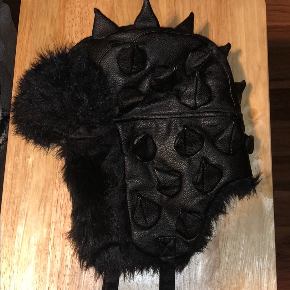 Spiked Black Winter Hat